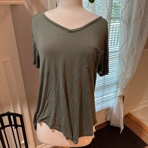Green V-Neck with Pocket